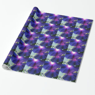 Purple Morning Glory Flower Wrapping Paper