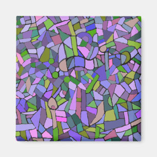 Purple Mosaic Abstract Magnet