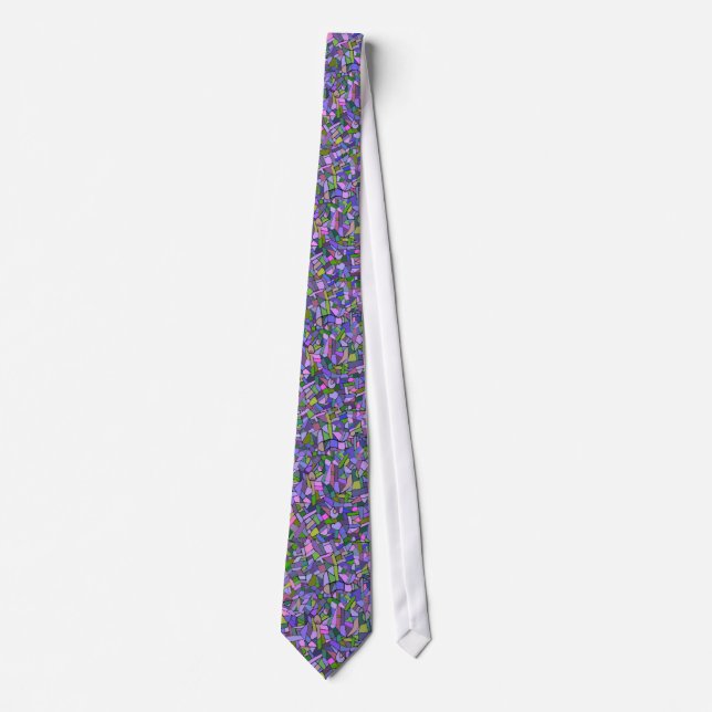 Purple Mosaic Abstract Tie (Front)