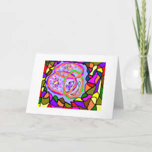 Purple mosaic card birthday message inside