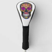Purple Mosaic Sugar Skull Zombie Driver Covers