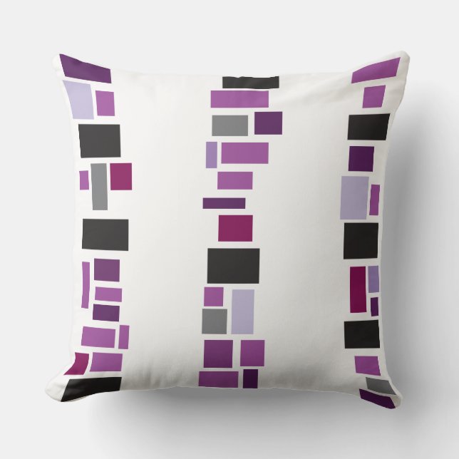 Purple MOSIAC TILES DESIGN Retro Throw Pillow (Front)