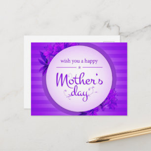 Purple Mother's day pattern Postcard