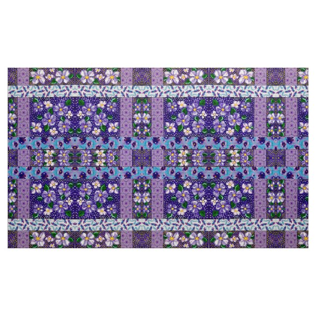 Purple Mountain Flowers Fabric (Yard)