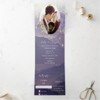 Purple Mountain Wedding Tri-Fold Invitation