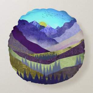 Purple Mountains Majesty Round Cushion