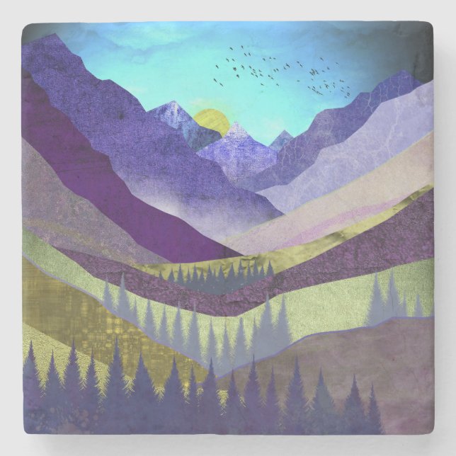 Purple Mountains Majesty Stone Coaster (Front)