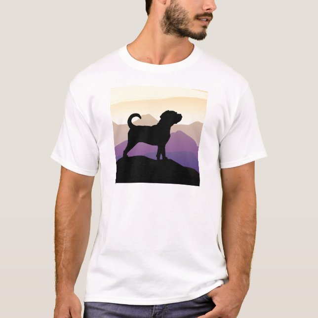Purple Mountains Puggle Dog T-Shirt (Front)