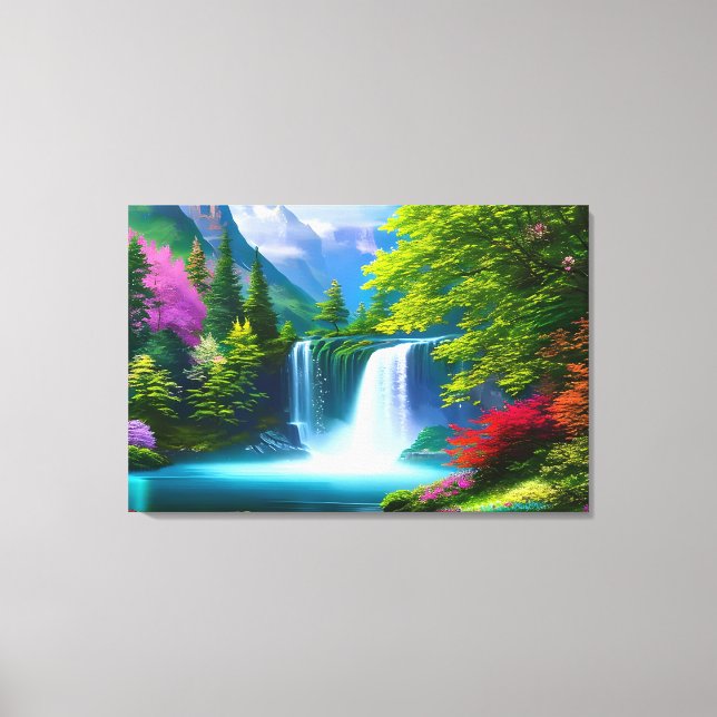 Purple Mountains, vibrant landscape Canvas (Front)