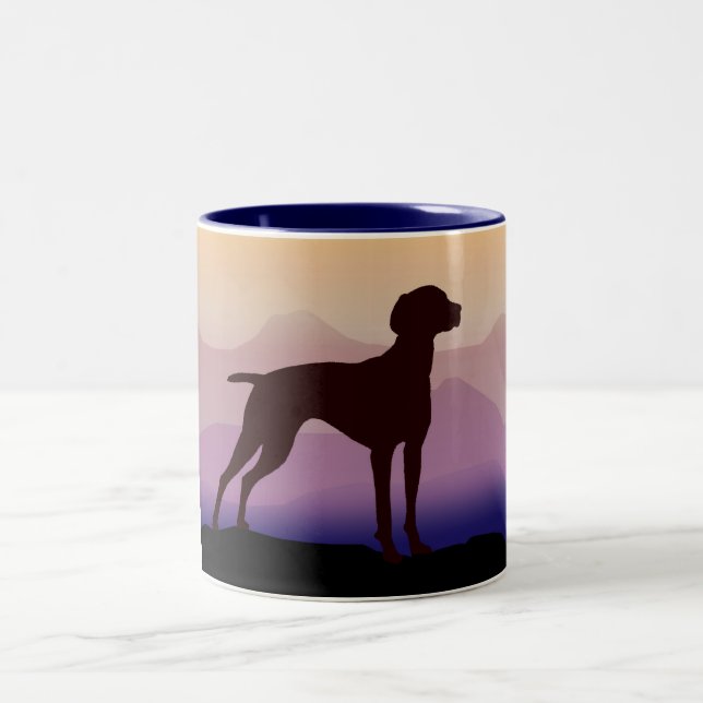 Purple Mountains Vizsla Two-Tone Coffee Mug (Center)