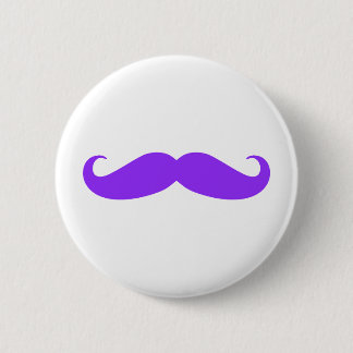 Purple Moustache Stache 6 Cm Round Badge