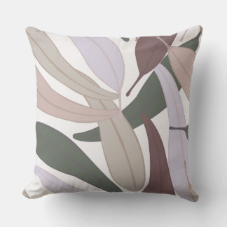 Purple Multi-Leaf Decorative  Reversible Pillow