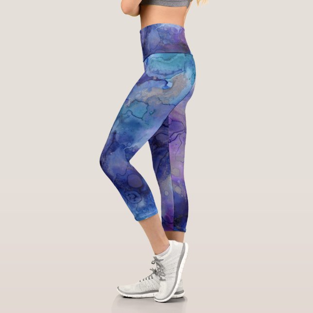 Purple MultiColor  Capri Leggings (Left)