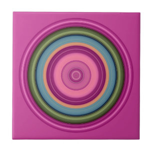 Purple Multicolored Circular Pattern Tile