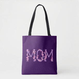 Purple Mum twisted with orchids art bag