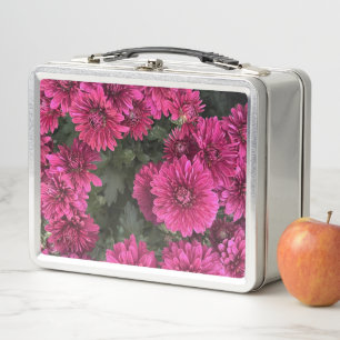 Purple Mums Metal Lunchbox