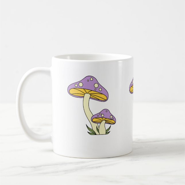 Purple Mushroom Coffee Mug (Left)