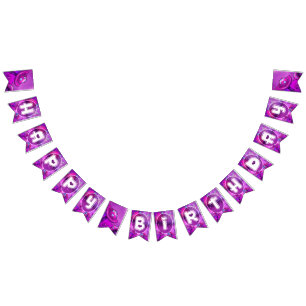 Purple Mushroom Fairy Birthday Bunting