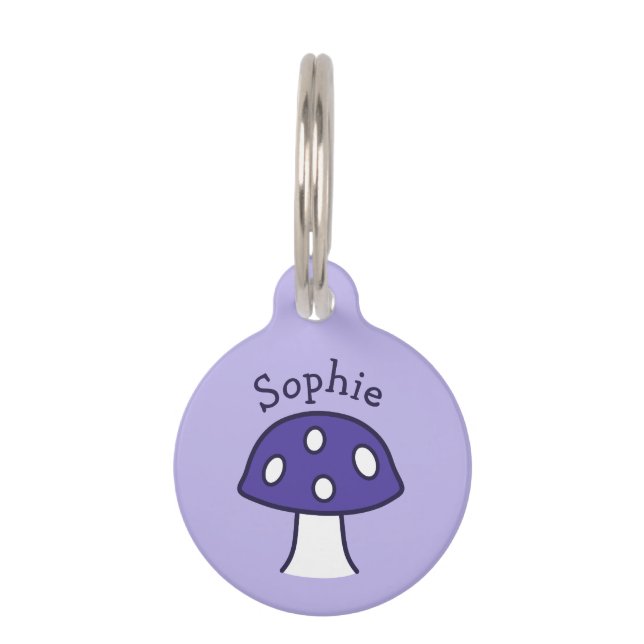 Purple Mushroom Pet Tag (Front)