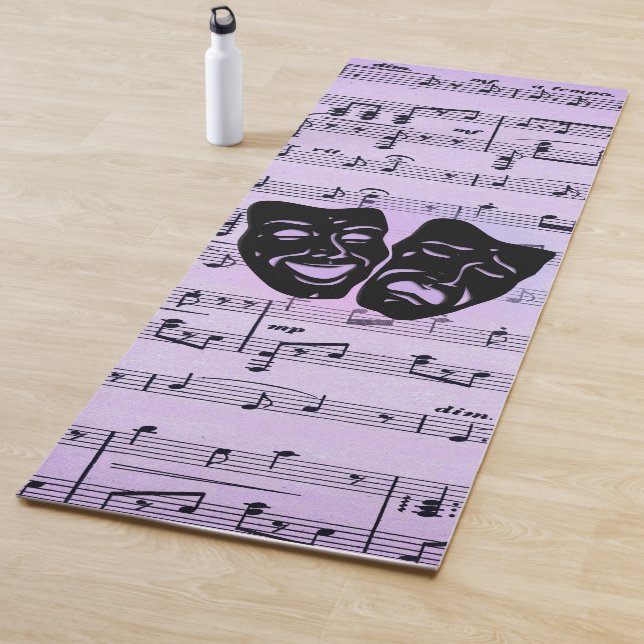 Purple Music and Theatre Masks Yoga Mat (In Situ)