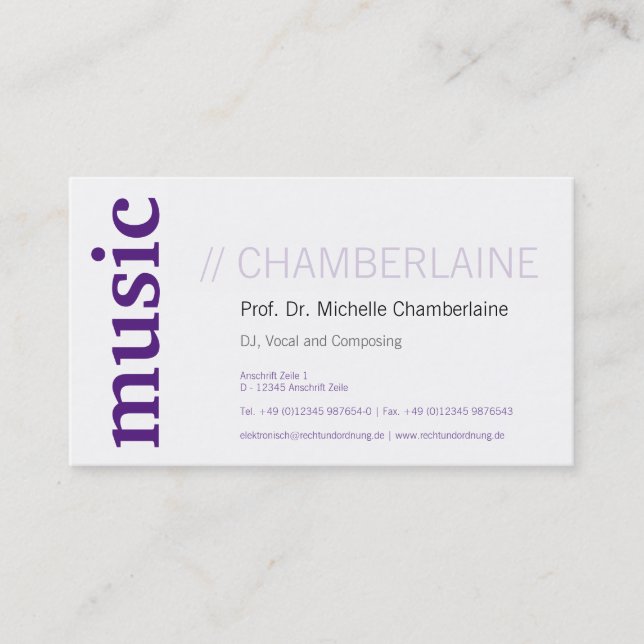 Purple music Cards (Front)