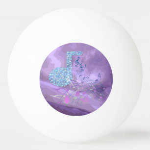 Purple Music Notes Abstract Ping Pong Ball