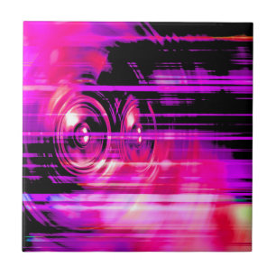 Purple music speakers tile