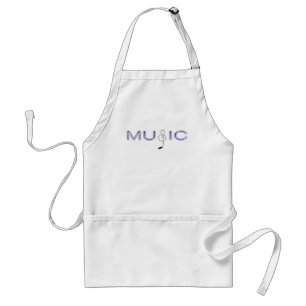Purple Music with Note for Music Lovers Standard Apron