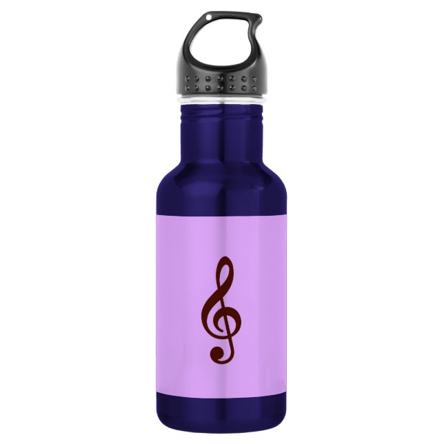 Purple Musical Note 532 Ml Water Bottle (Front)