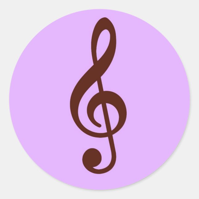 Purple Musical Note Classic Round Sticker (Front)