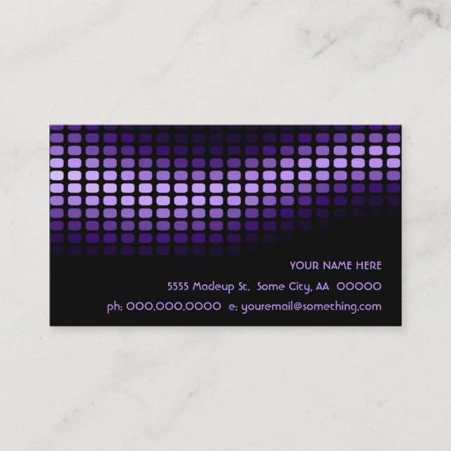purple musicmeterz. business card (Front)