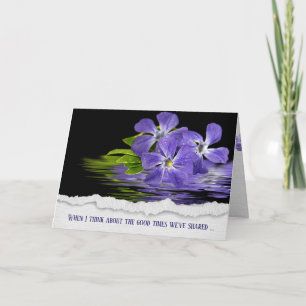 Purple Myrtle Flower Friendship Card