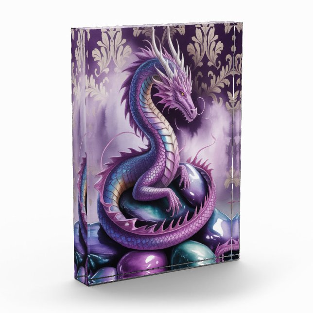 Purple Mystic Dragon Gothic Photo Block (Left)