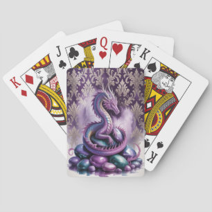 Purple Mystic Dragon Gothic Playing Cards