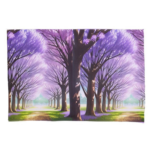 Purple Mystical Jacaranda Trees In Bloom, Pillowcase (Front)