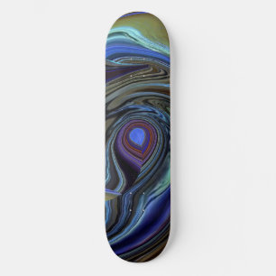 Purple N Gold Feather Abstract Skateboard