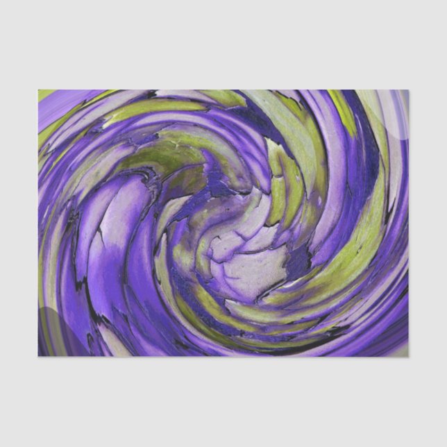 Purple N Lime Abstract Art  Tissue Paper (Front)