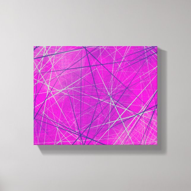 Purple n Pink Network Lines Abstract Canvas Print (Front)