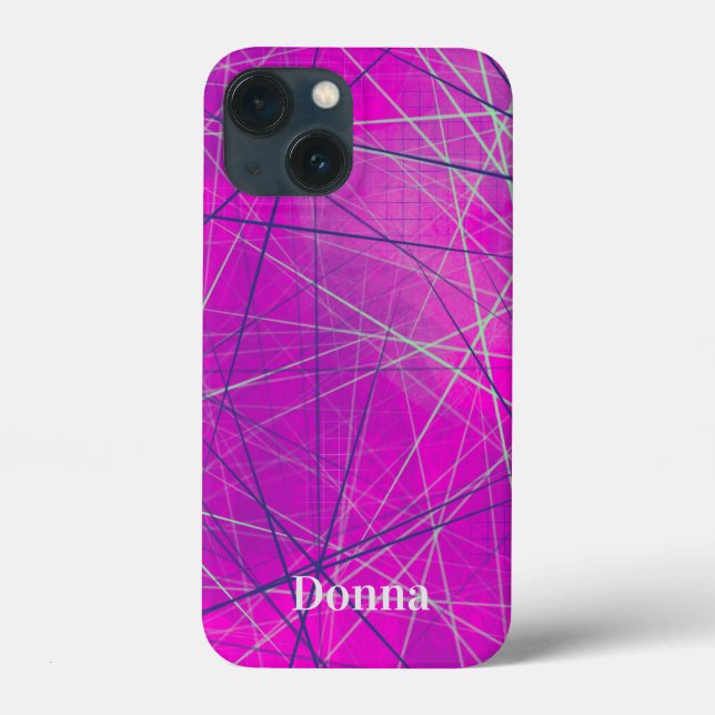 Purple n Pink Network Lines Abstract iPhone Case (Back)