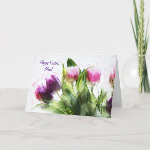 PURPLE n PINK TULIPS MOTHER'S DAY CARD