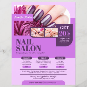 Purple Nail Salon, Makeup Artist, Beauty Salon - Flyer