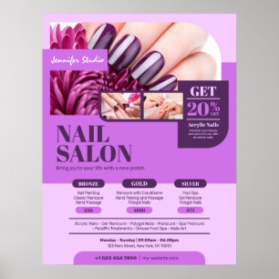 Purple Nail Salon, Makeup Artist, Beauty Salon - Poster