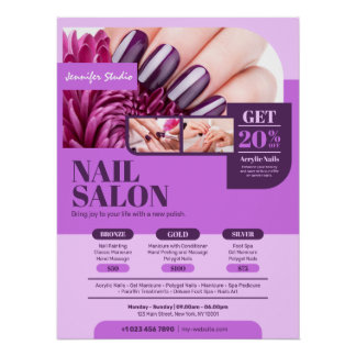 Purple Nail Salon, Makeup Artist - Glossy Poster
