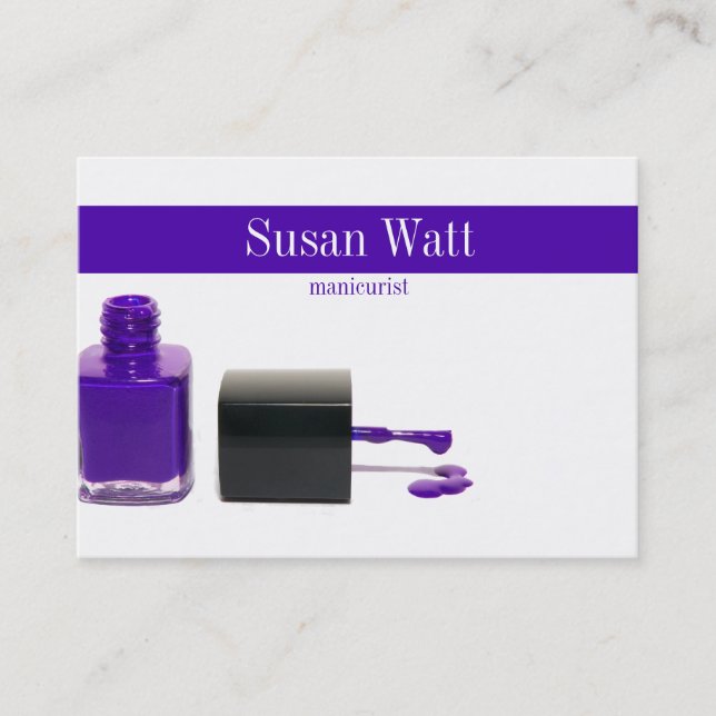 Purple Nail Technician Business Card (Front)
