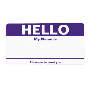 Purple Name Tag - Label
