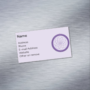 Purple Native American Dreamcatcher Magnetic Business Card