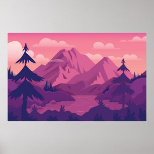 Purple Nature Landscape Poster