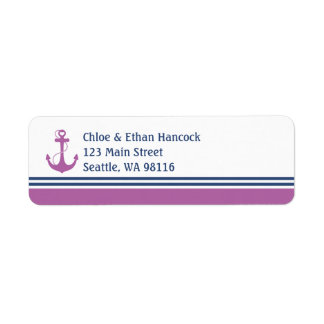 Purple Nautical Heart Anchor Monogram
