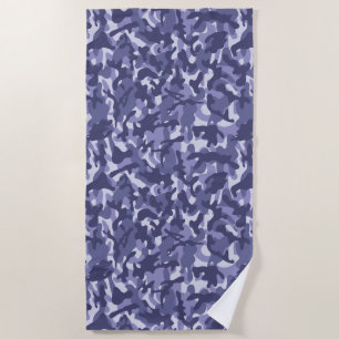 Purple Navy Camouflage Beach Towel