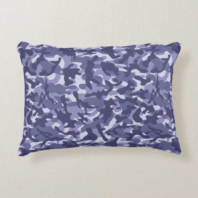 Purple Navy Camouflage   Decorative Cushion (Front)